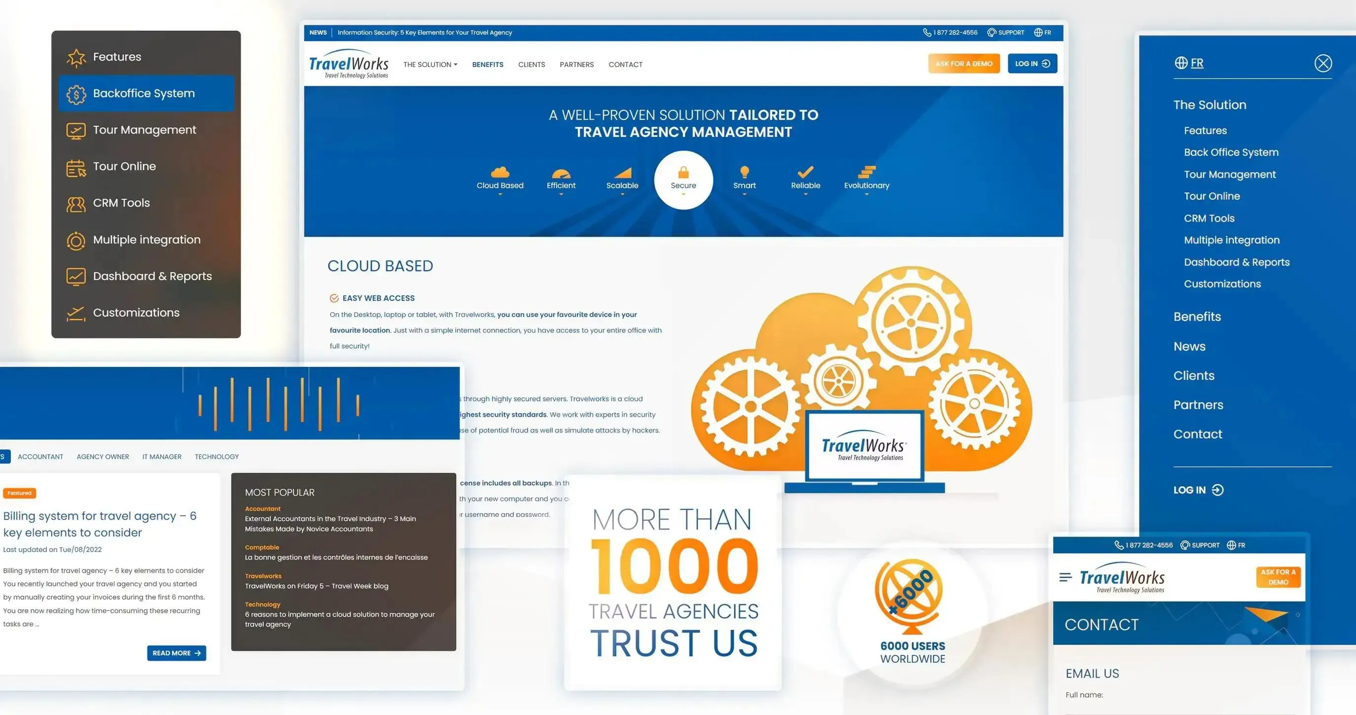 Travelworks website interface 